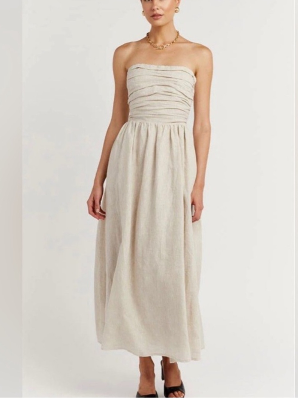 DISSH LEXI LINEN STRAPLESS MIDI DRESS 6